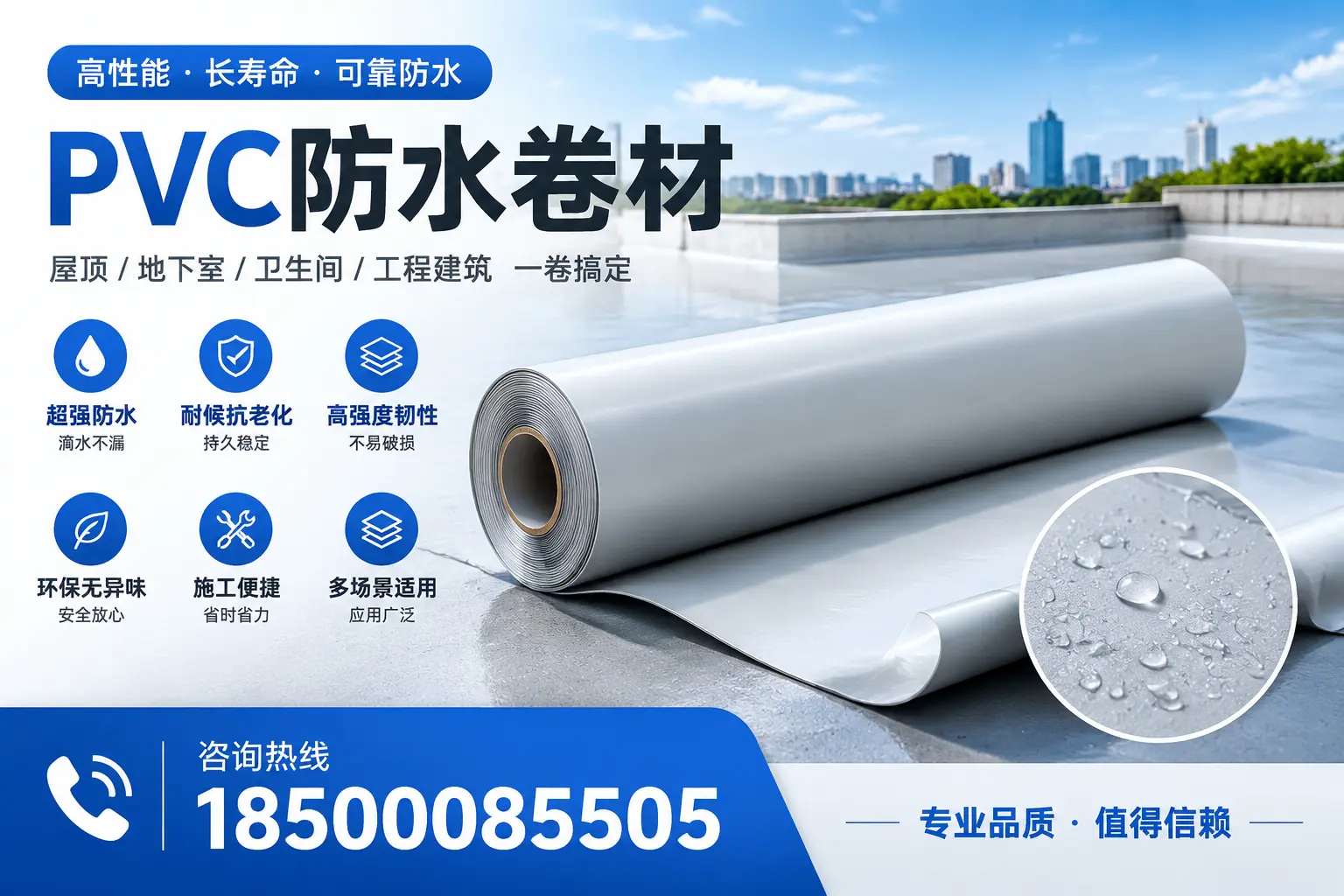 PVC防水卷材的防水效果评测，适合乌鲁木齐的科学依据